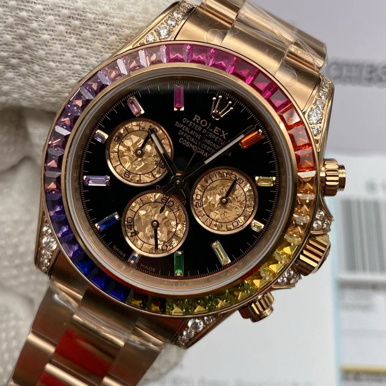 Super Clone Rainbow Rolex Daytona - Everose