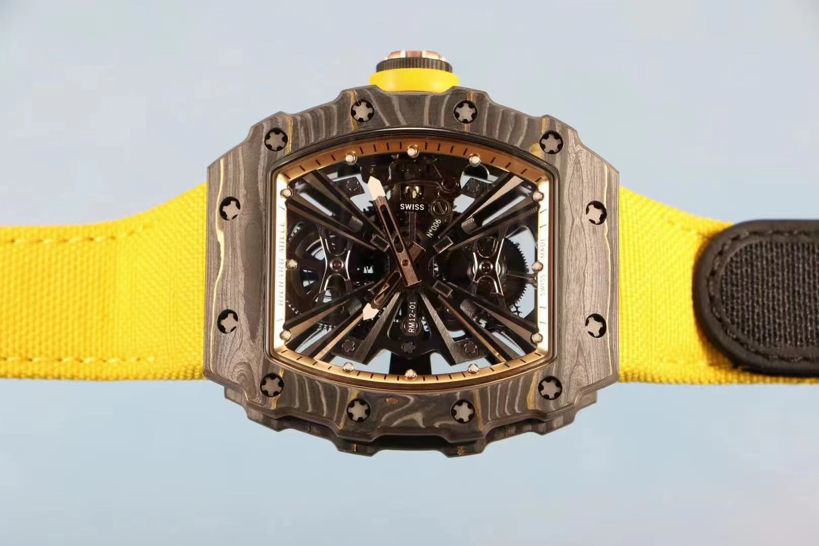 Richard Mille Replica 12-01 Real Tourbillon Real Carbon Movement Swiss Clone - IP Empire Replica Watches