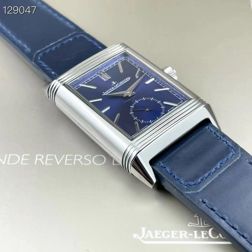 Jaeger-lecoultre reverso Super Clone Tribute Duoface Blue/Silver Dial Swiss 854A/2 FLIPPED VERSION - IP Empire Replica Watches