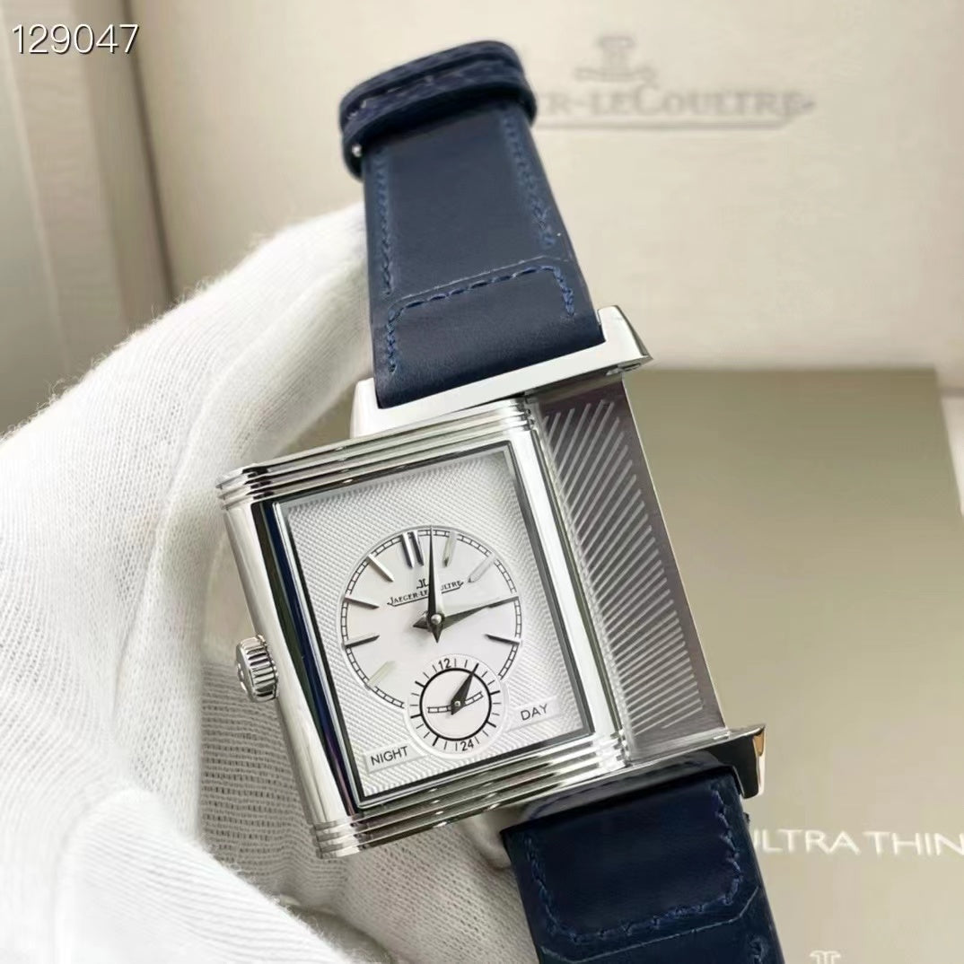 Jaeger-lecoultre reverso Super Clone Tribute Duoface Blue/Silver Dial Swiss 854A/2 FLIPPED VERSION - IP Empire Replica Watches