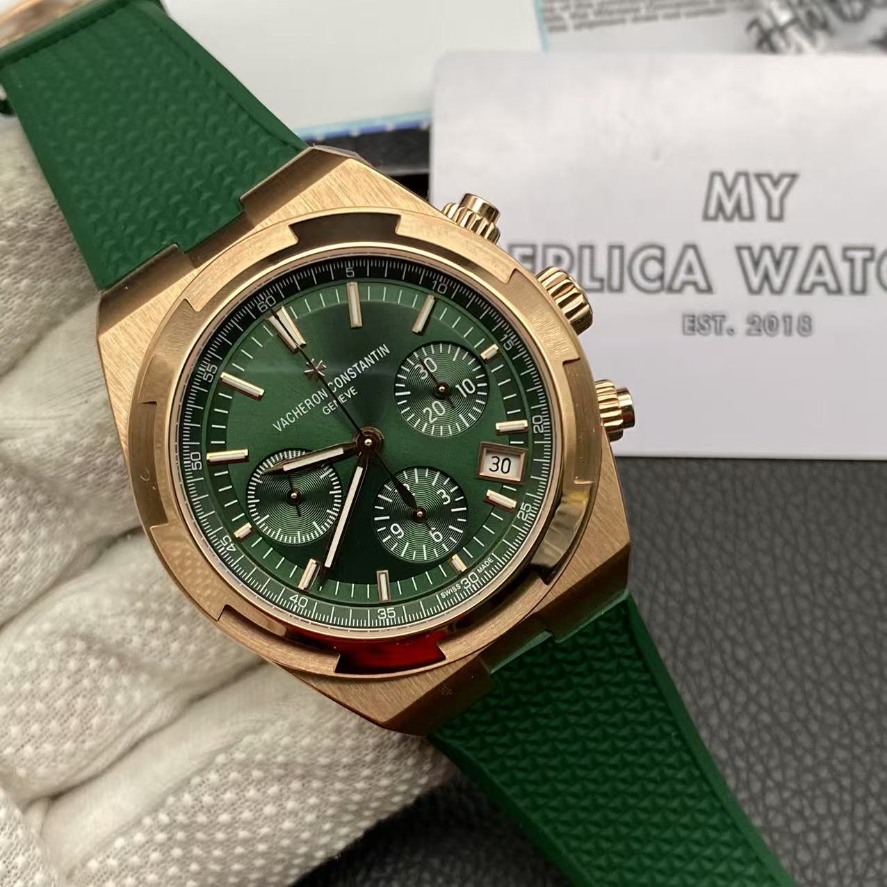 VACHERON CONSTANTIN OVERSEAS CHRONOGRAPH SUNBURST GREEN