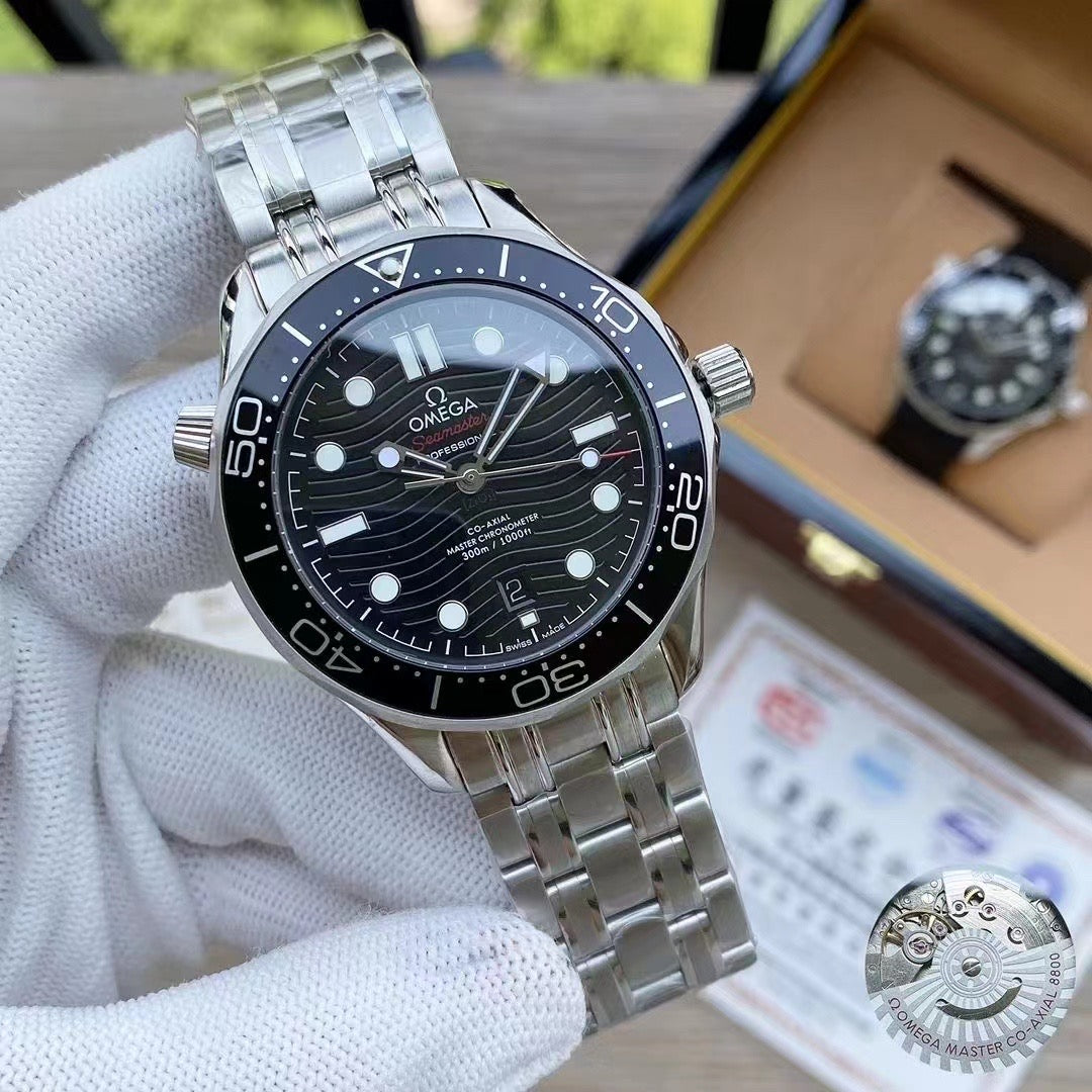 Omega 8800 Diver Replica Face Seamaster ( Black - Blue ) + Ceramic Black - IP Empire Replica Watches