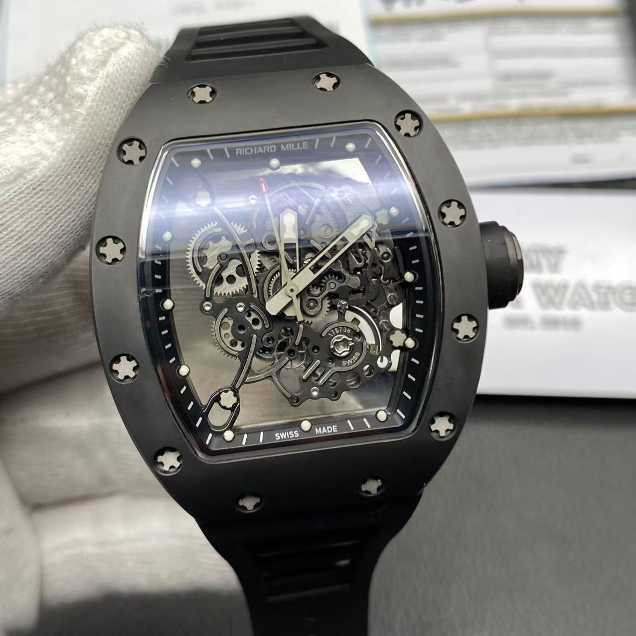 Richard Mille - 0055 Bubba Watson "Black Edition", Skeleton Dial ( + Video )