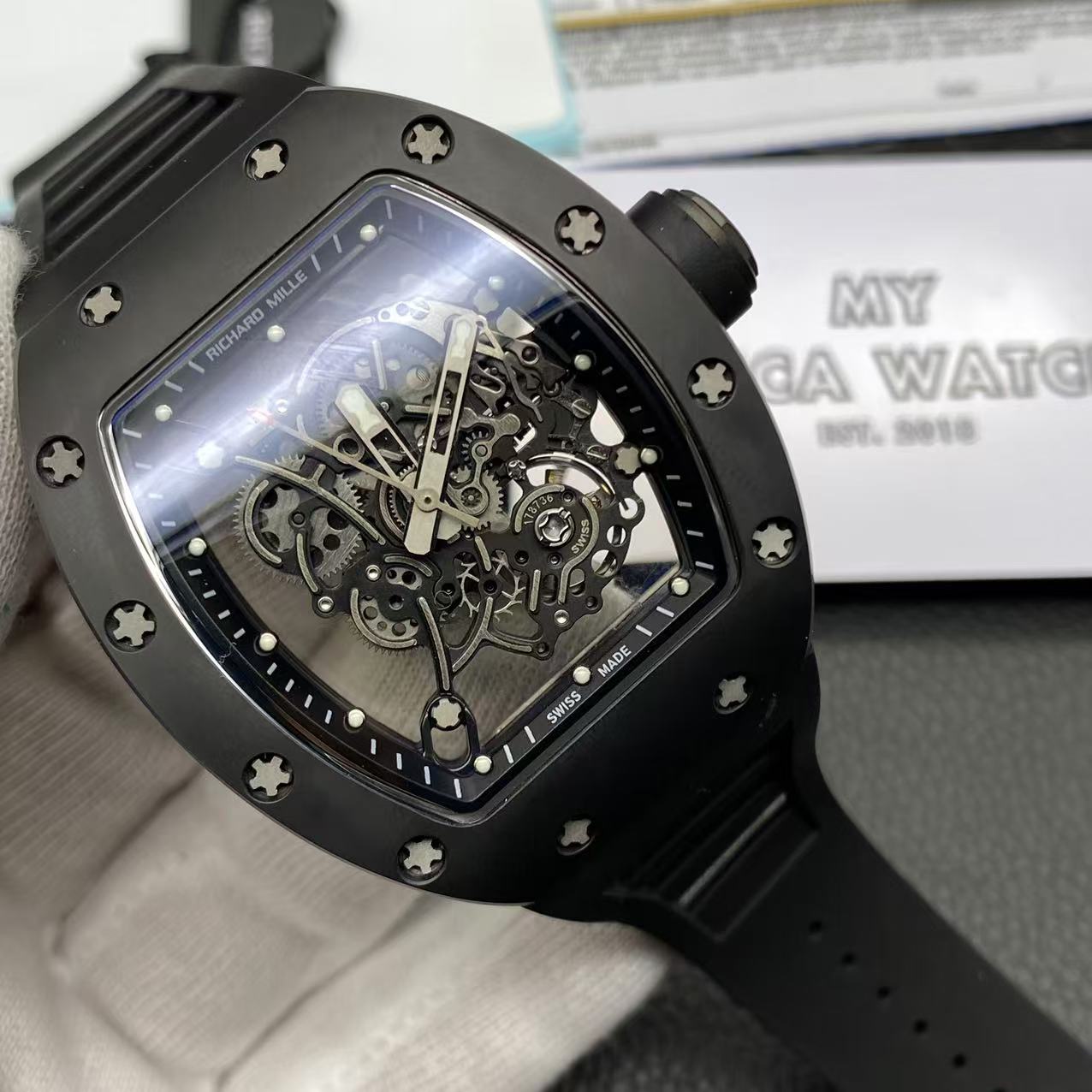 Richard Mille - 0055 Bubba Watson "Black Edition", Skeleton Dial ( + Video )