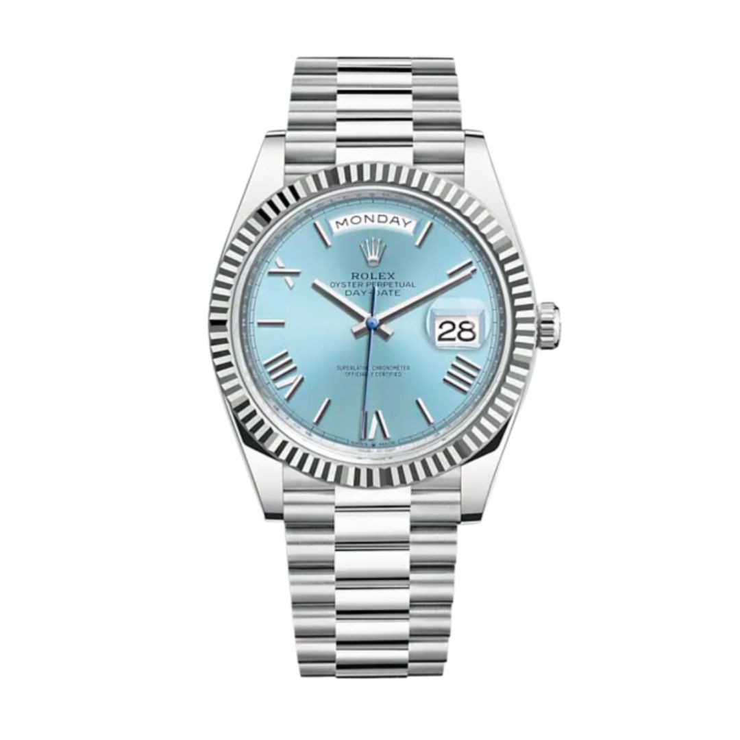 Rolex Day Date White Gold Turquoise Dial Replica Clone Model 2022