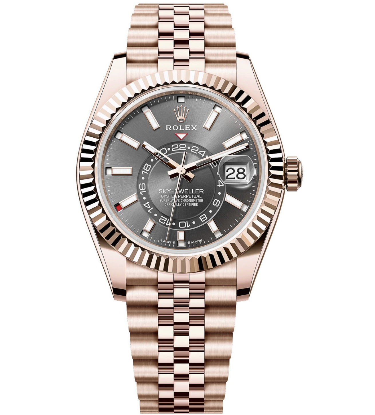 Rolex Sky-Dweller Rhodium Dial Rose Gold Replica 2024 - Jubilee Bracelet - IP Empire Replica Watches