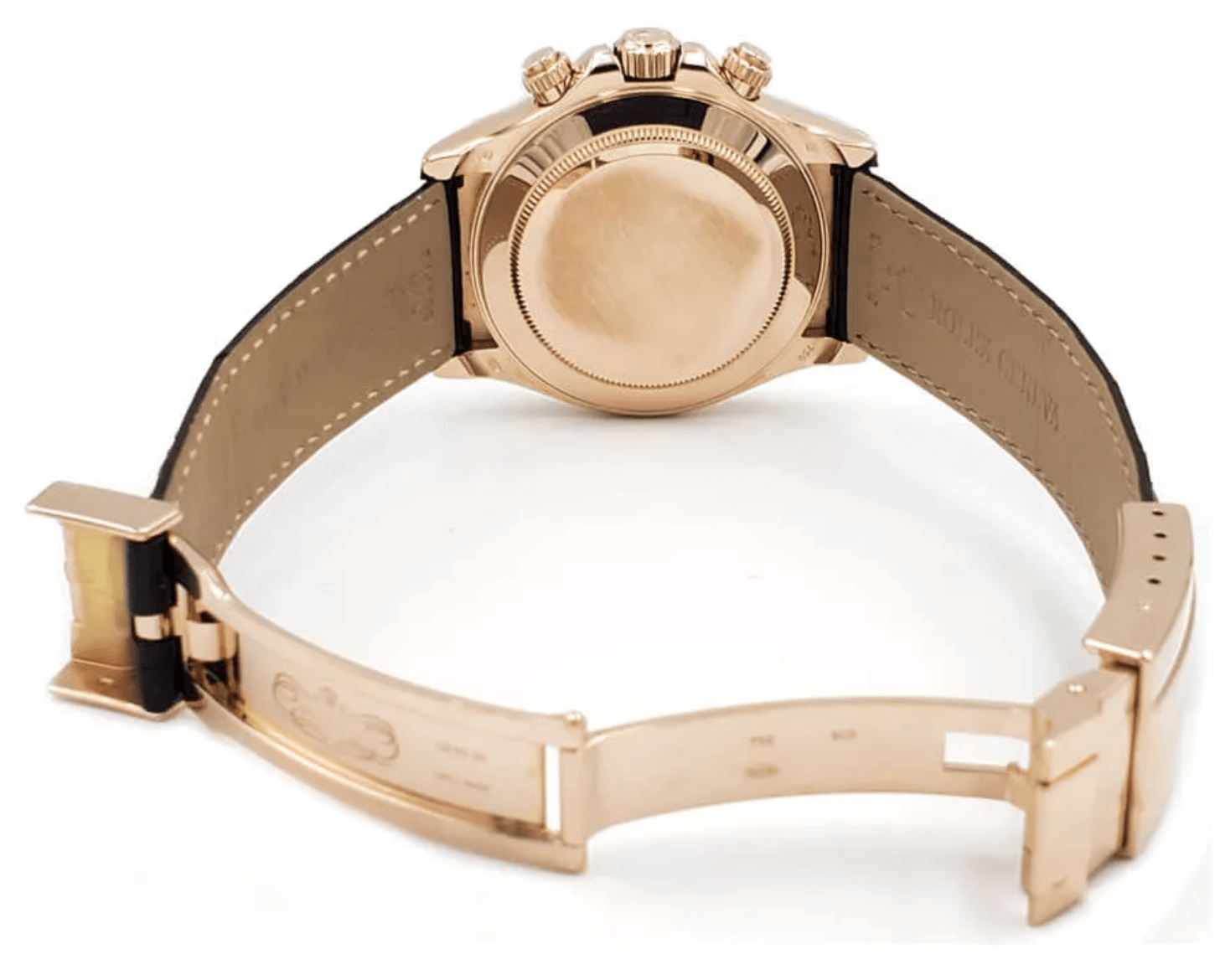 Rolex Daytona Rose Gold Leather Bracelet Replica