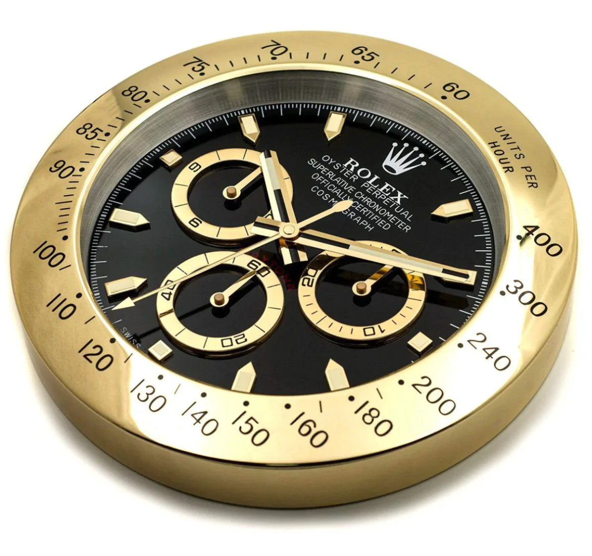 Golden Daytona Black Dial Wall Clock - IP Empire Replica Watches