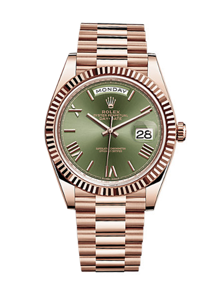 Super clone Replica Day Date Rose Gold Green Dial