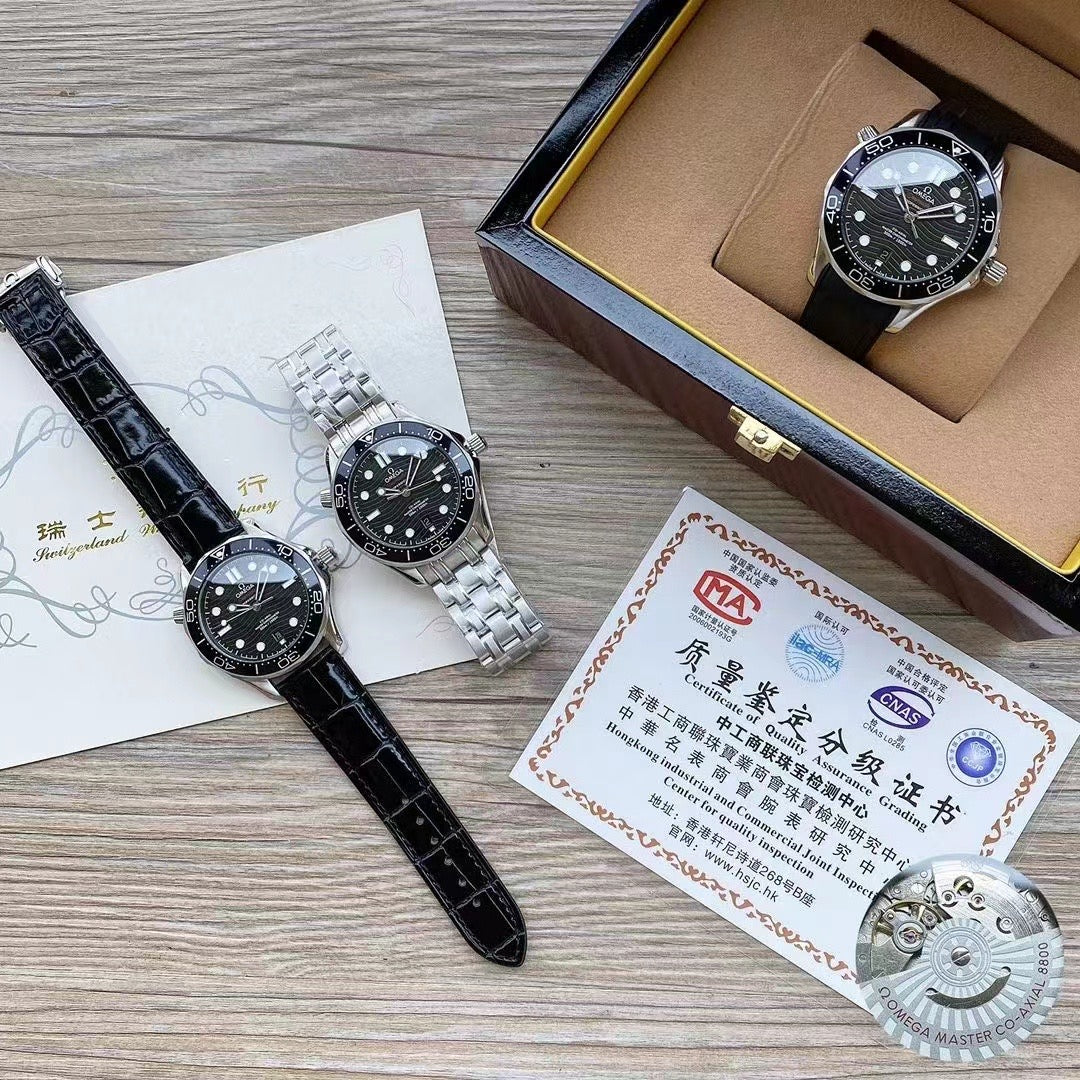 Omega 8800 Diver Replica Face Seamaster ( Black - Blue ) + Ceramic Black - IP Empire Replica Watches