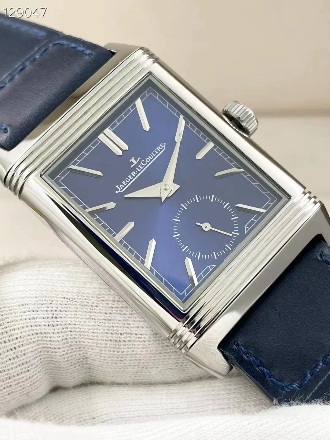 Jaeger lecoultre reverso Super Clone Tribute Duoface Blue Silver Dial