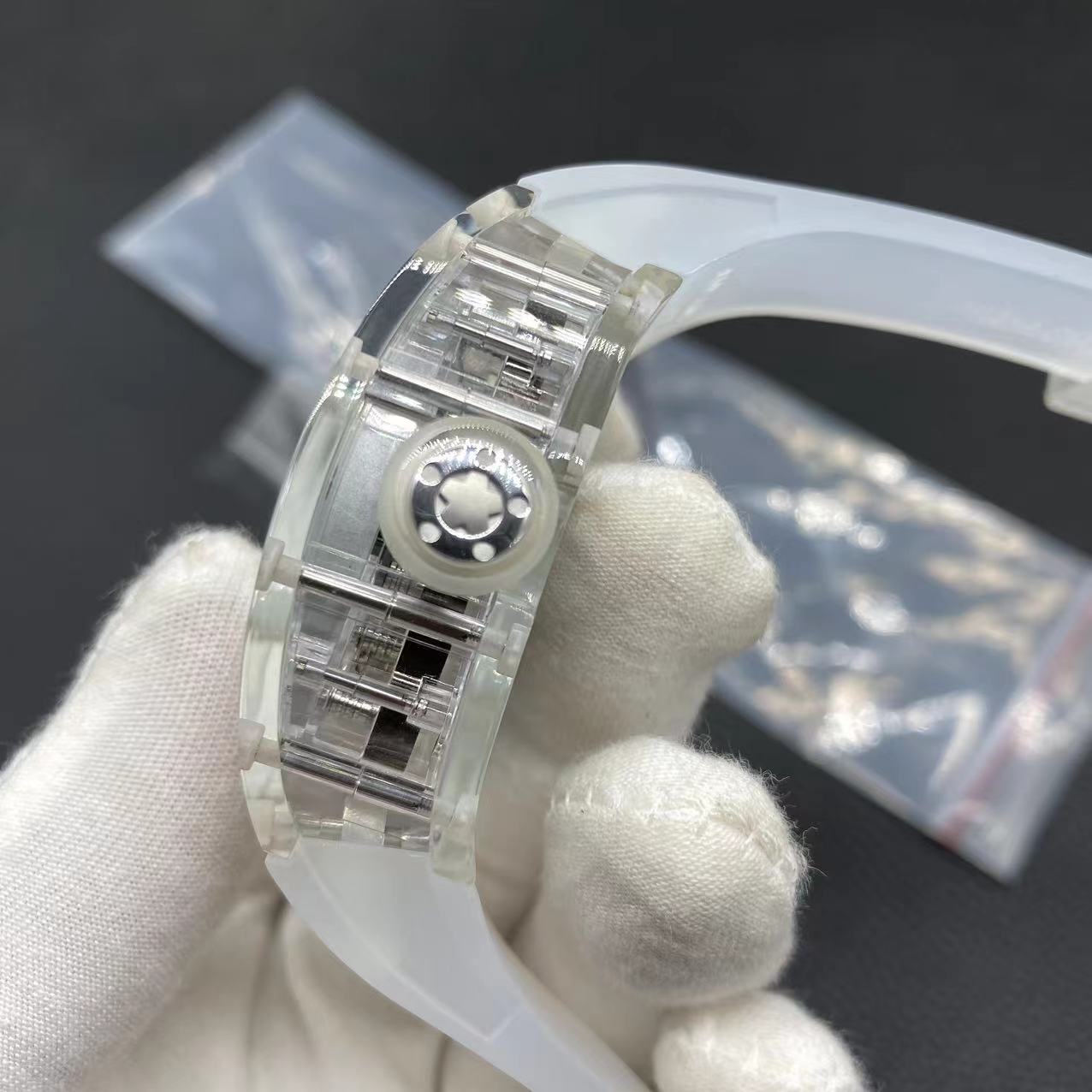 Richard Mille Swiss Made Clone RM 56-02 Sapphire Skeleton Real Tourbillon