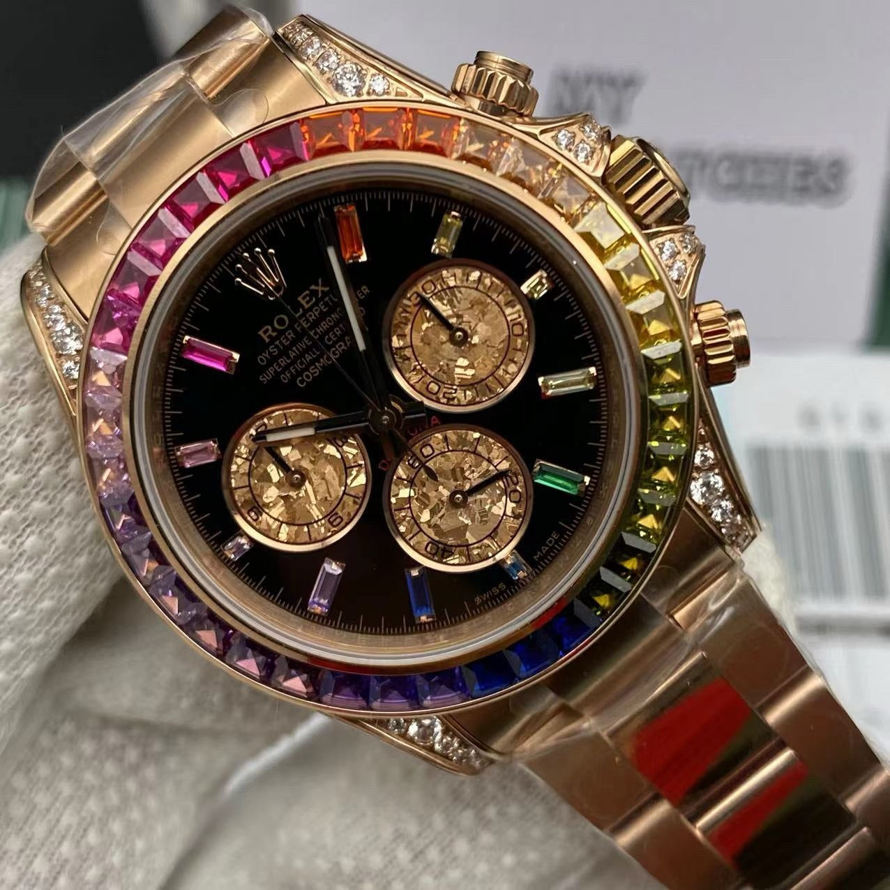 Super Clone Rainbow Rolex Daytona - Everose