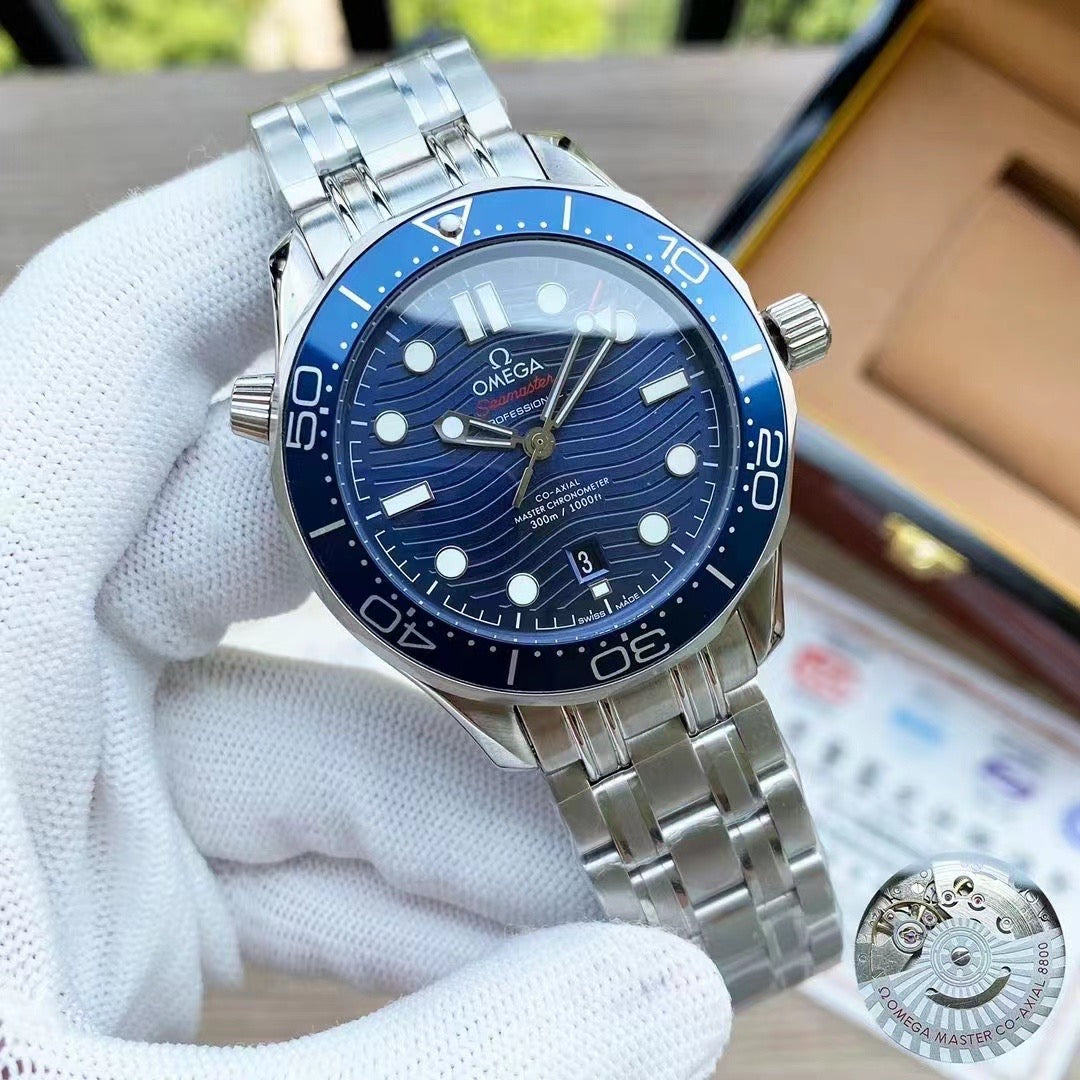 Omega 8800 Diver Replica Face Seamaster ( Black - Blue ) + Ceramic Black - IP Empire Replica Watches