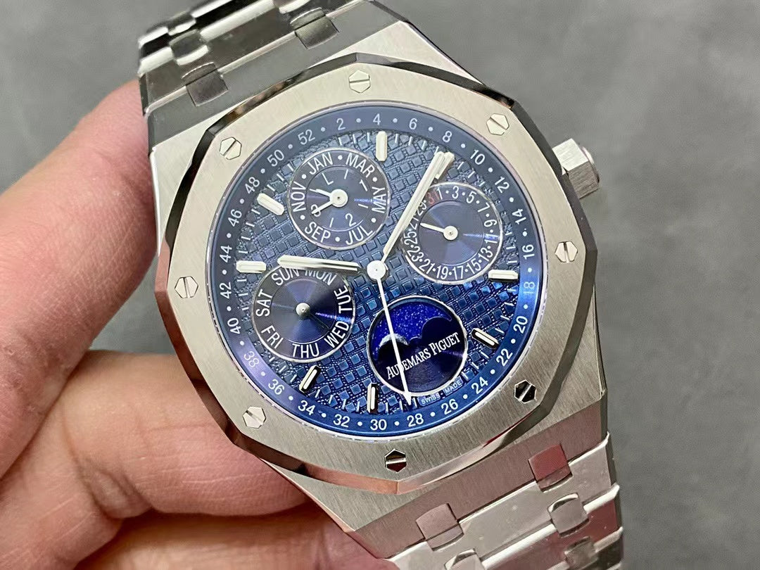 REPLICA AUDEMARS PIGUET ROYAL OAK PERPETUAL CALENDAR BLUE DIAL - IP Empire Replica Watches