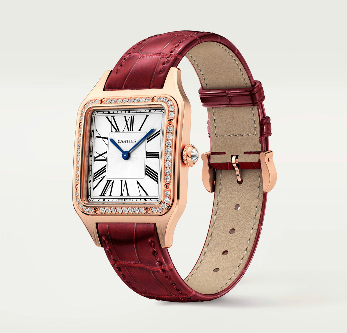 Cartier Santos 18K Rose Gold & Diamonds Ladys Watch, WJSA0016 - IP Empire Replica Watches