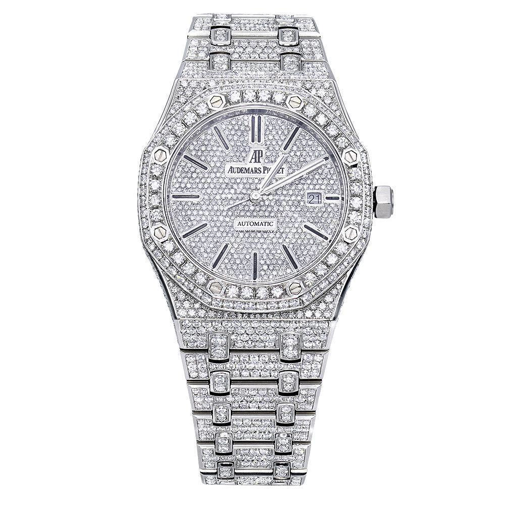 Best Swiss Clone Swiss Made Best Replica Audemars Piguet Royal Oak 15400 STAINLESS STEEL & DIAMOND SILVER DIAL SWISS 3120 - Replica Swiss Clones Watches